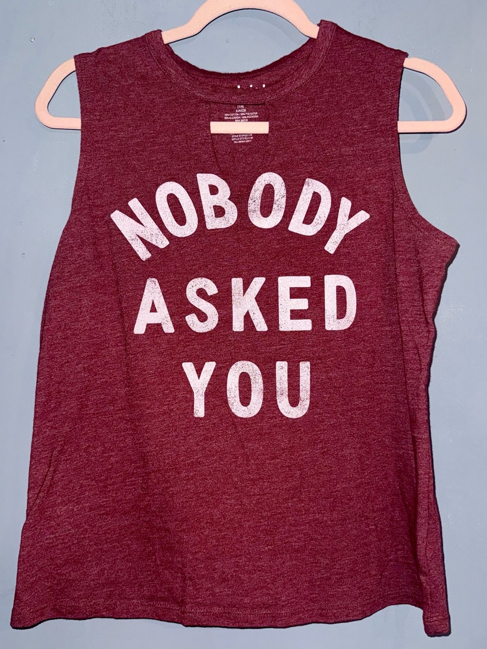 Jerry Leigh Nobody Asked You Graphic Muscle Tank M